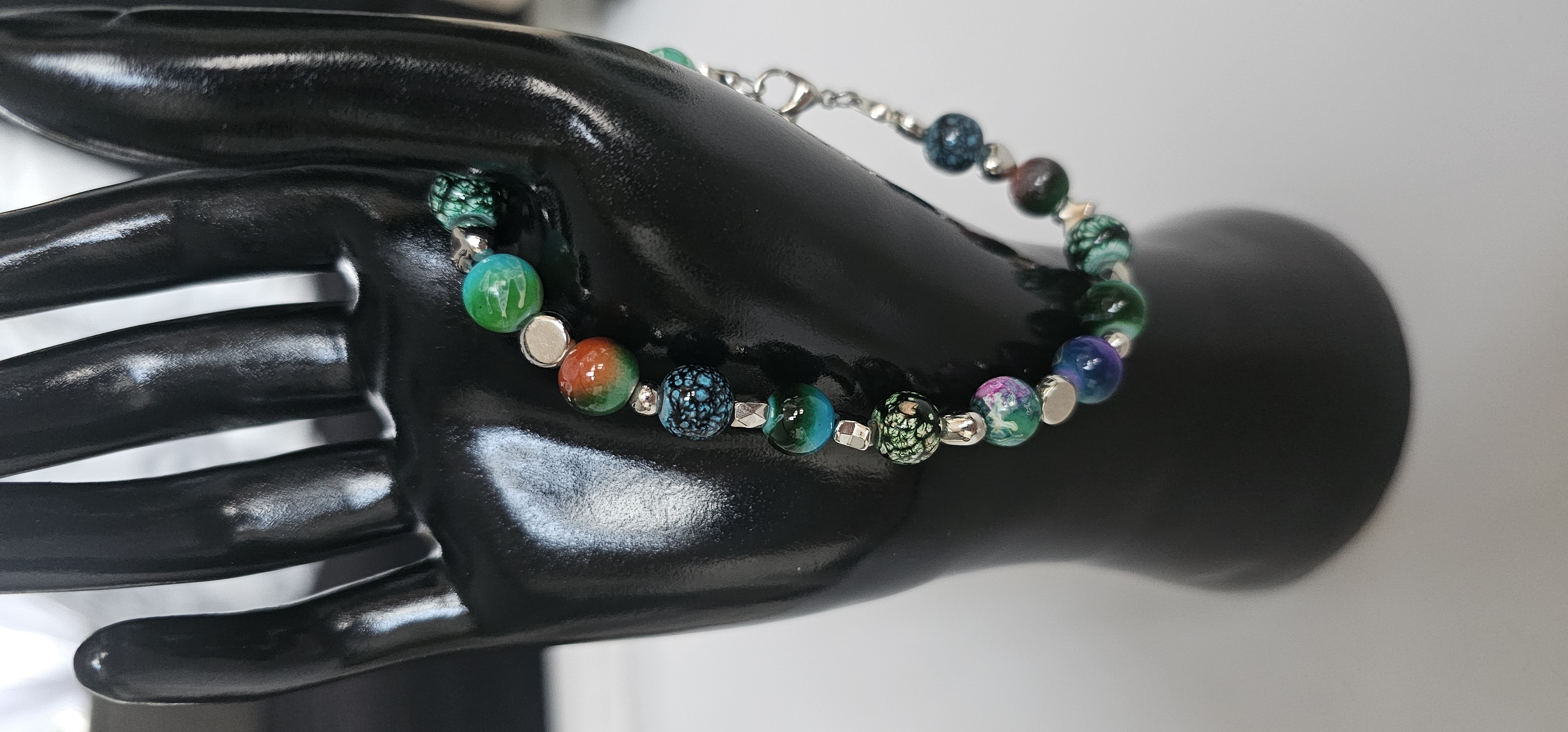 Ocean Colored Beaded Bracelet