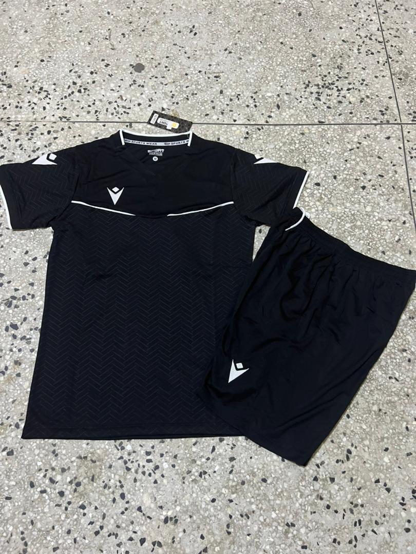 Black Macron Sports Jersey and Shorts Set