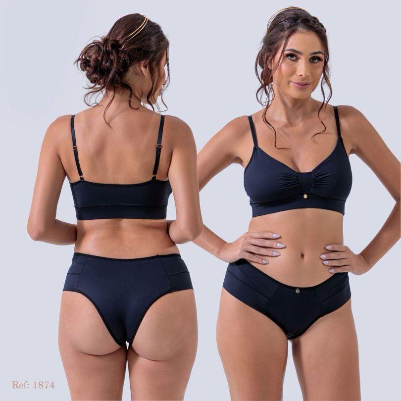 1874 | CONJUNTO EM MICROFIBRA COM BOJO REMOVÍVEL E CALCINHA TANGA