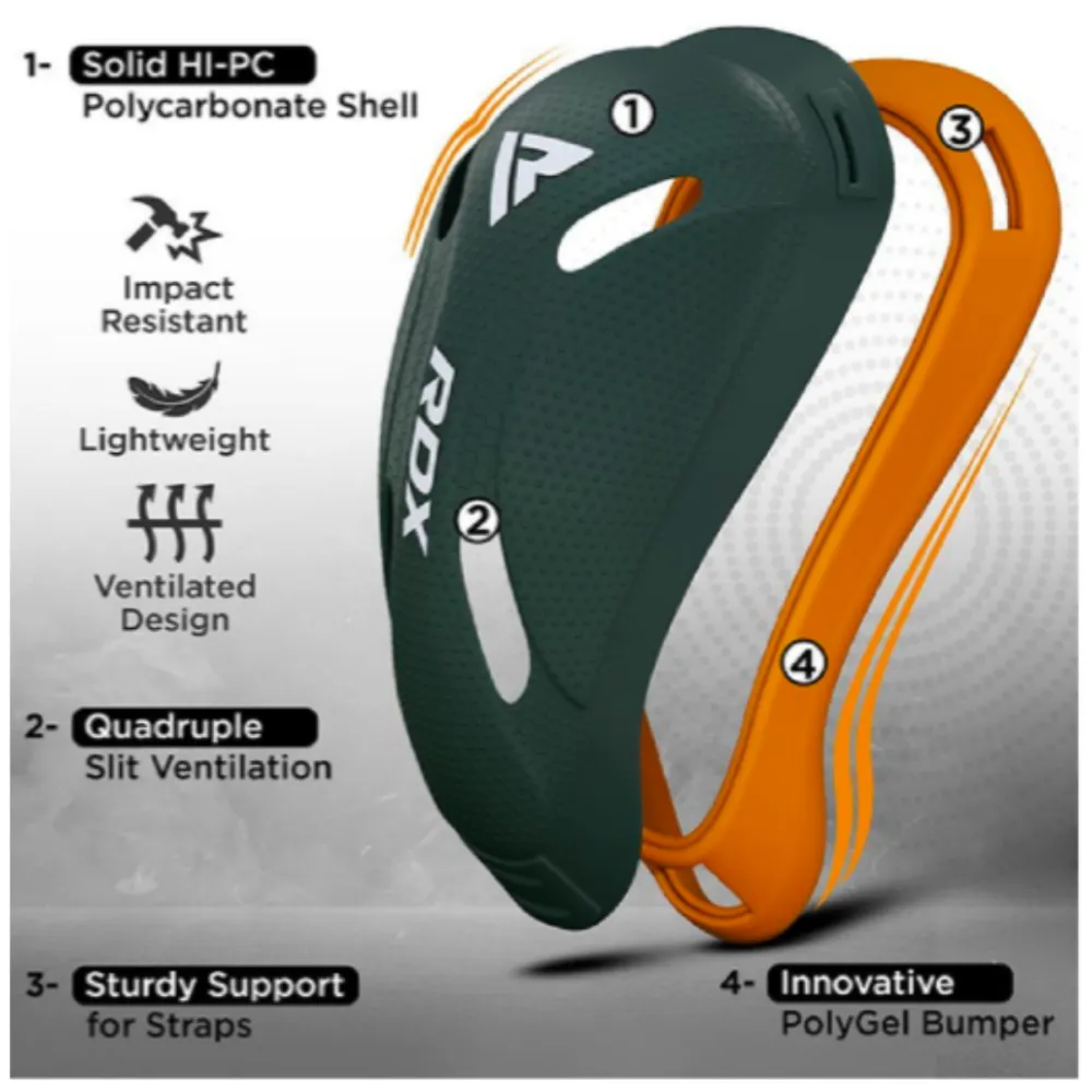 Protector Inguinal RDX CX POLYGEL GCX-NGG  Alta Protección para Deportes de Contacto