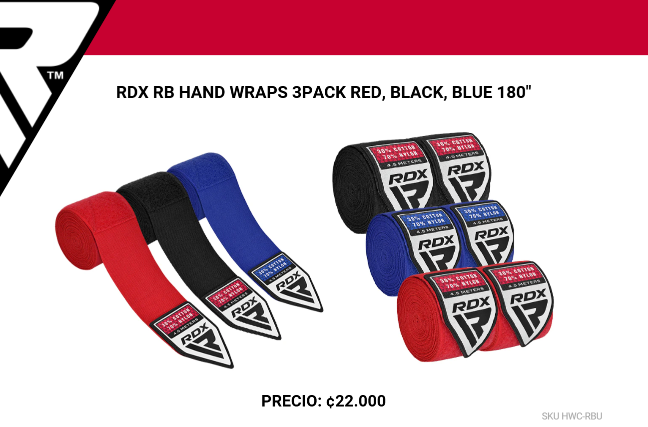 Vendas de Boxeo 3 PACK - Azul, Rojo, Negro