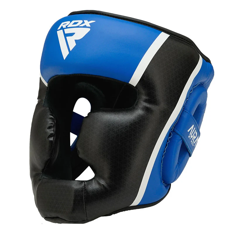 Careta RDX T17 Aura HGR-T17F  Protección Facial Completa Dorado y Azul  MMA y Boxeo