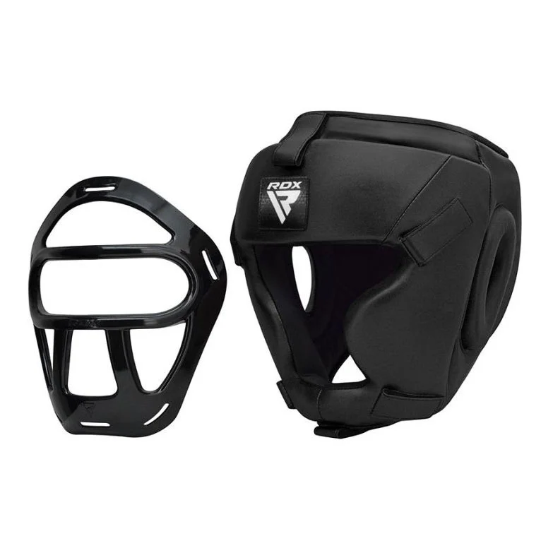 Careta RDX T1 HGR-T1F  Protección Facial Completa Negro/Rosado - MMA y Boxeo