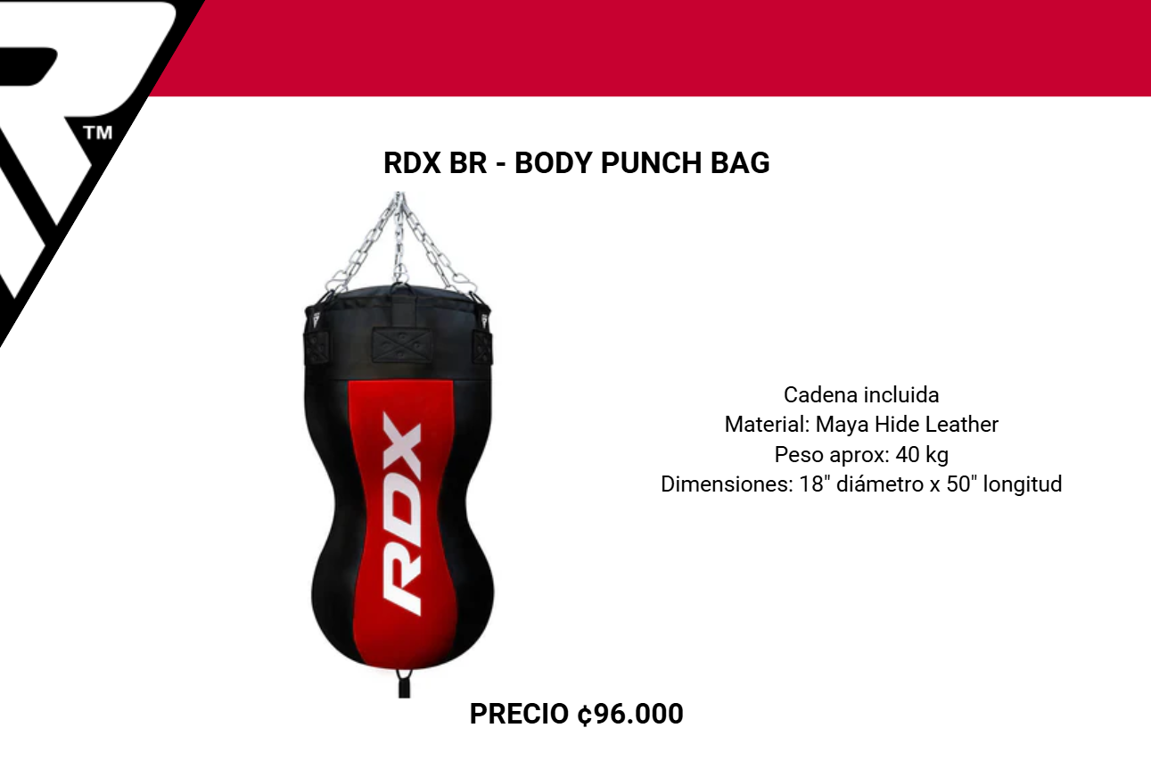 RDX BR Body Punch Bag – Saco de Boxeo Anatómico para Golpes al Cuerpo con Cadenas (40kg, 1.27m)
