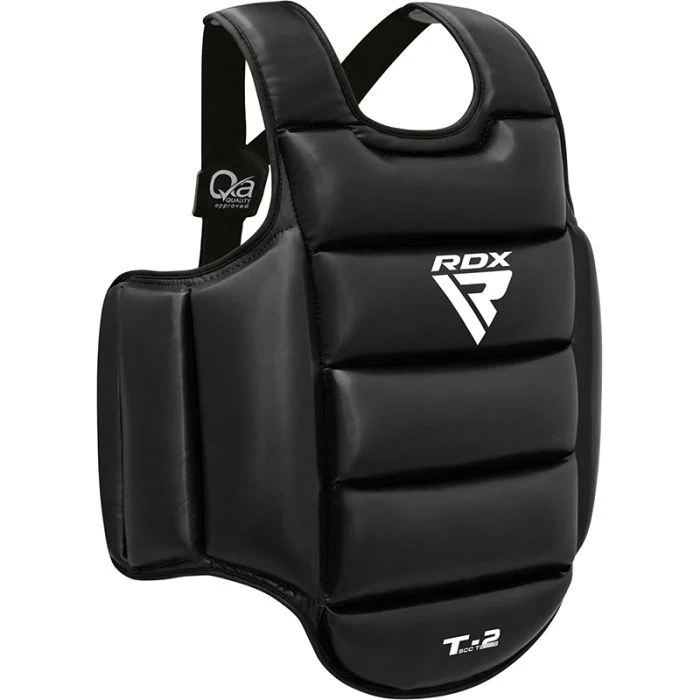 Careta Torácica RDX T2 SCC-T2  Protector de Pecho Acolchado Negro  Karate, MMA y Boxeo