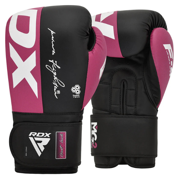 RDX F4 BGR-F4 – Guantes de Boxeo en Rojo, Blanco, Azul y Rosado  Cuero Maya Hide™, Doble Cierre Quick-EZ™ y Tecnología Quadro-Dome™