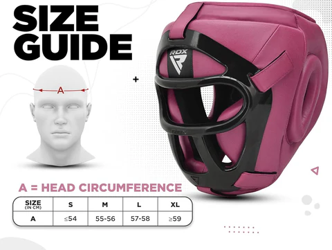 Careta RDX T1 HGR-T1F  Protección Facial Completa Negro/Rosado - MMA y Boxeo