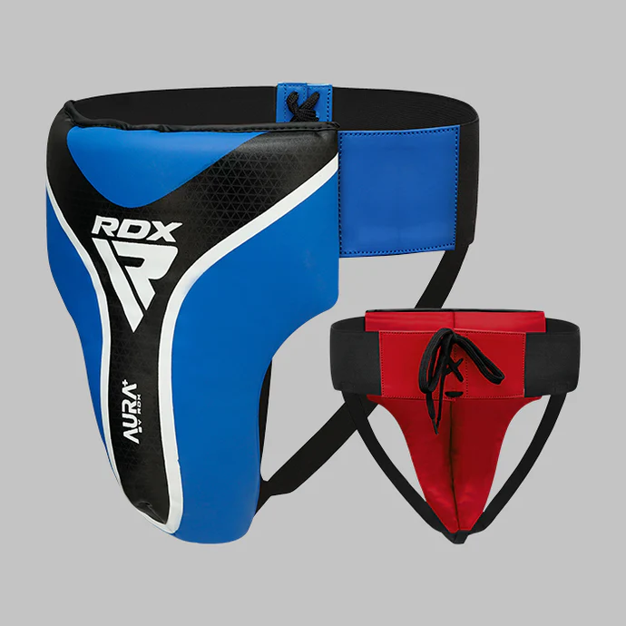 Protector Inguinal RDX T17 Aura GDR-T17  Groin Guard Deportivo en Rojo y Azul