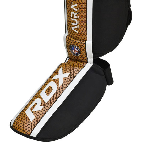 Espinilleras RDX T17 Aura SGR-T17  Protección Dorada para MMA y Muay Thai  Certificación CE y UKCA 