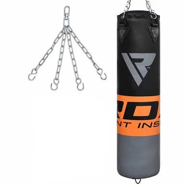 RDX F12 Punch Bag 5ft – Saco de Boxeo Relleno con Guantes, Cadenas y Gancho de Techo