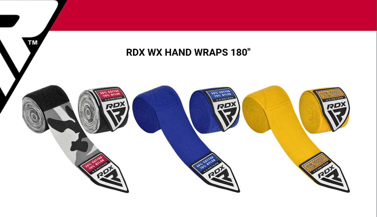 Vendas de Boxeo Individuales RDX WX HWX-R  Protección Profesional en Azul, Amarillo y Camuflaje 