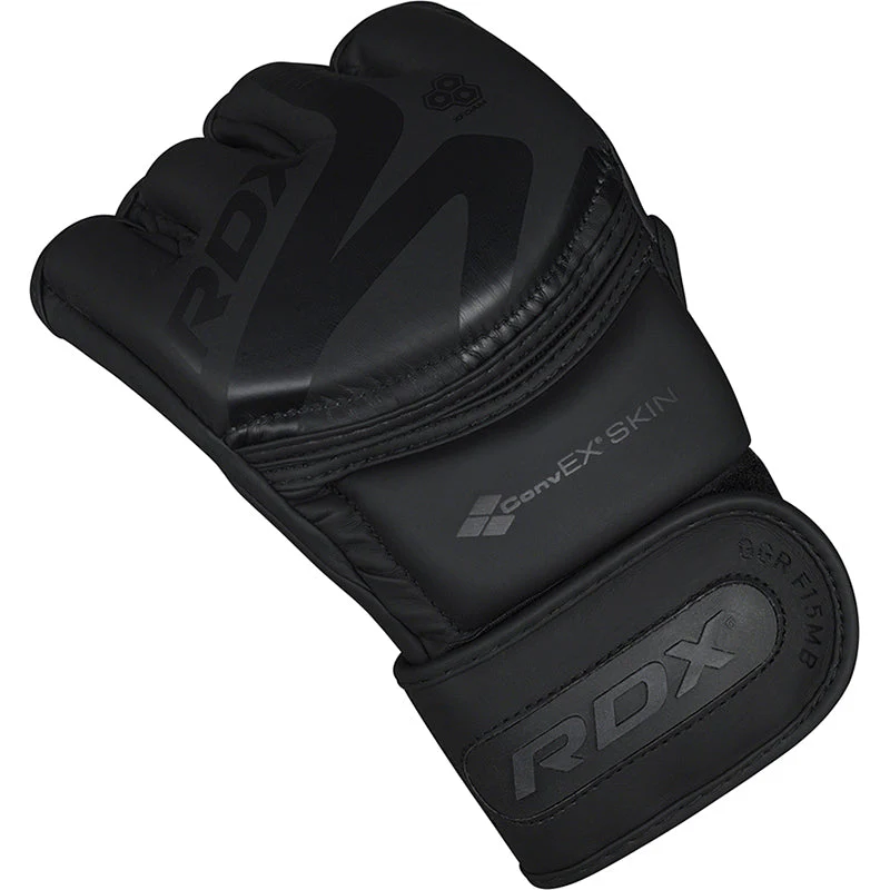 RDX F15 Noir GGR-F15MB – Guantes MMA de Entrenamiento con Palma Abierta y Acolchado PC-3™