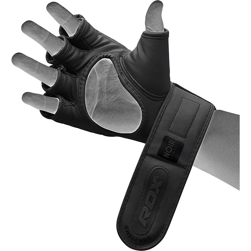 RDX F15 Noir GGR-F15MB – Guantes MMA de Entrenamiento con Palma Abierta y Acolchado PC-3™