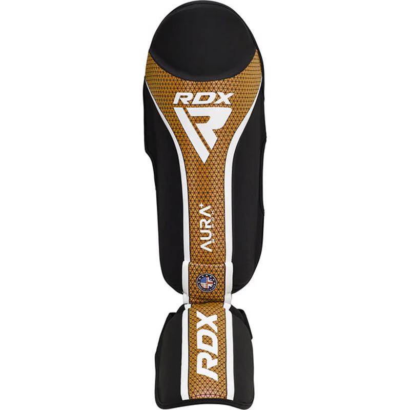 Espinilleras RDX T17 Aura SGR-T17  Protección Dorada para MMA y Muay Thai  Certificación CE y UKCA 
