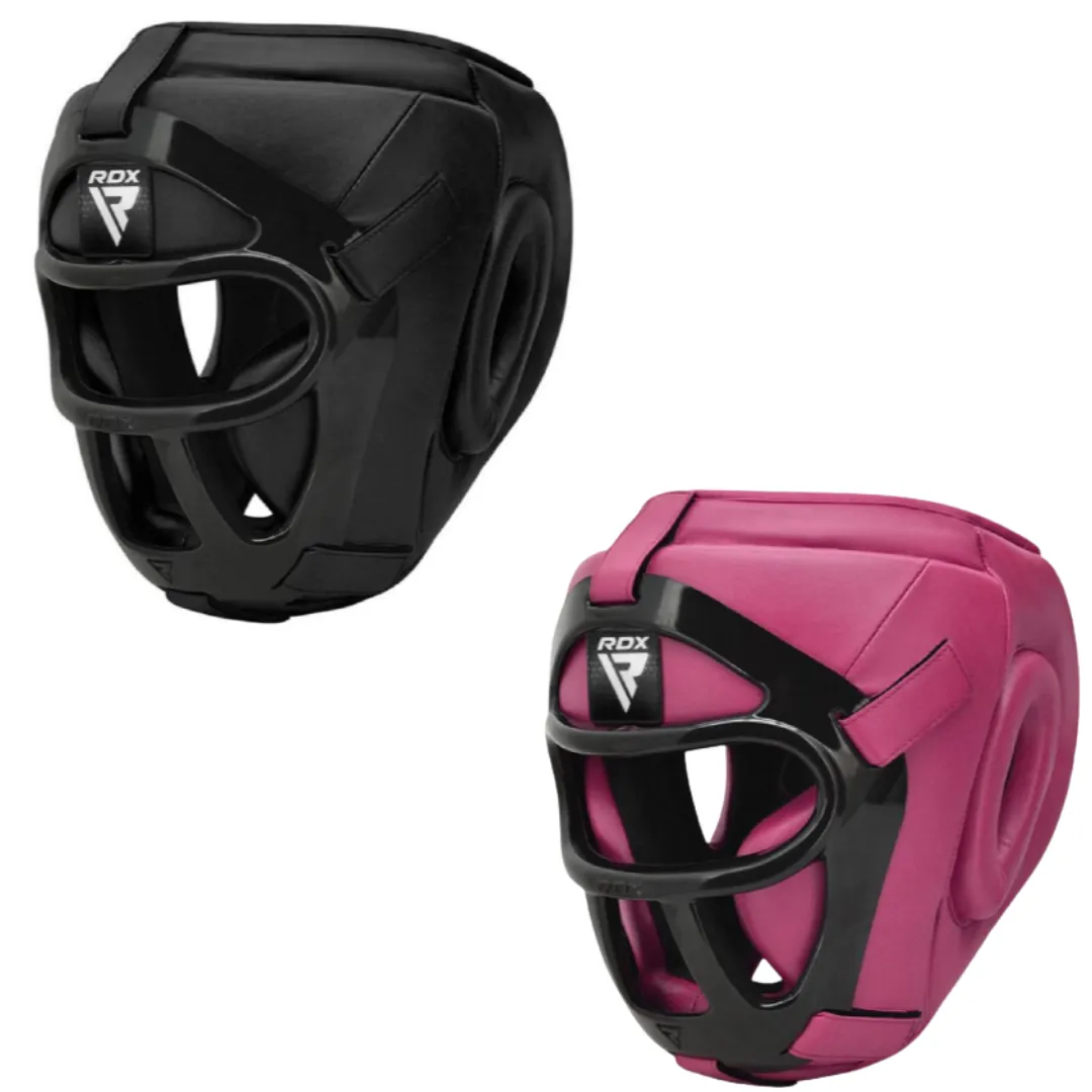 Careta RDX T1 HGR-T1F  Protección Facial Completa Negro/Rosado - MMA y Boxeo