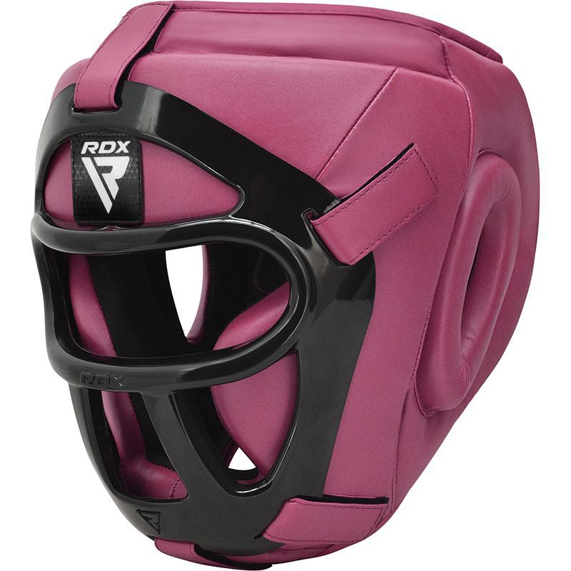 Careta RDX T1 HGR-T1F  Protección Facial Completa Negro/Rosado - MMA y Boxeo