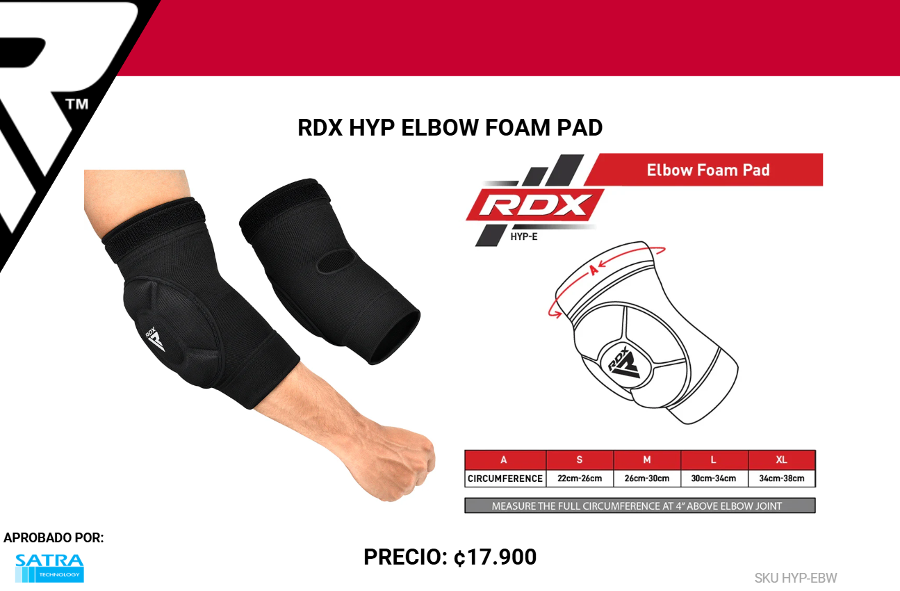 Coderas RDX HYP-EBW  Protección Deportiva en Negro  