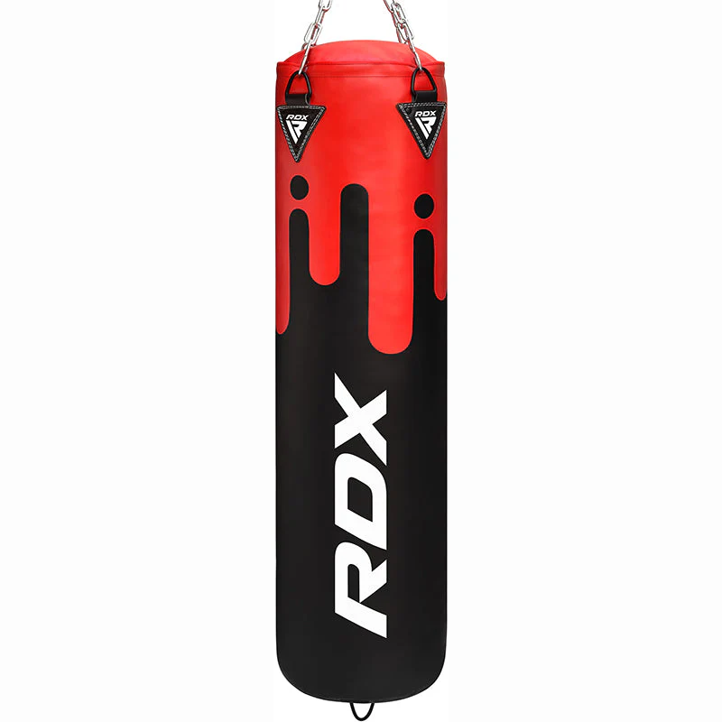 RDX F9 Punch Bag PBR-F9RB – Saco de Boxeo 5ft Rojo/Negro con Cadenas Cromadas (Relleno)