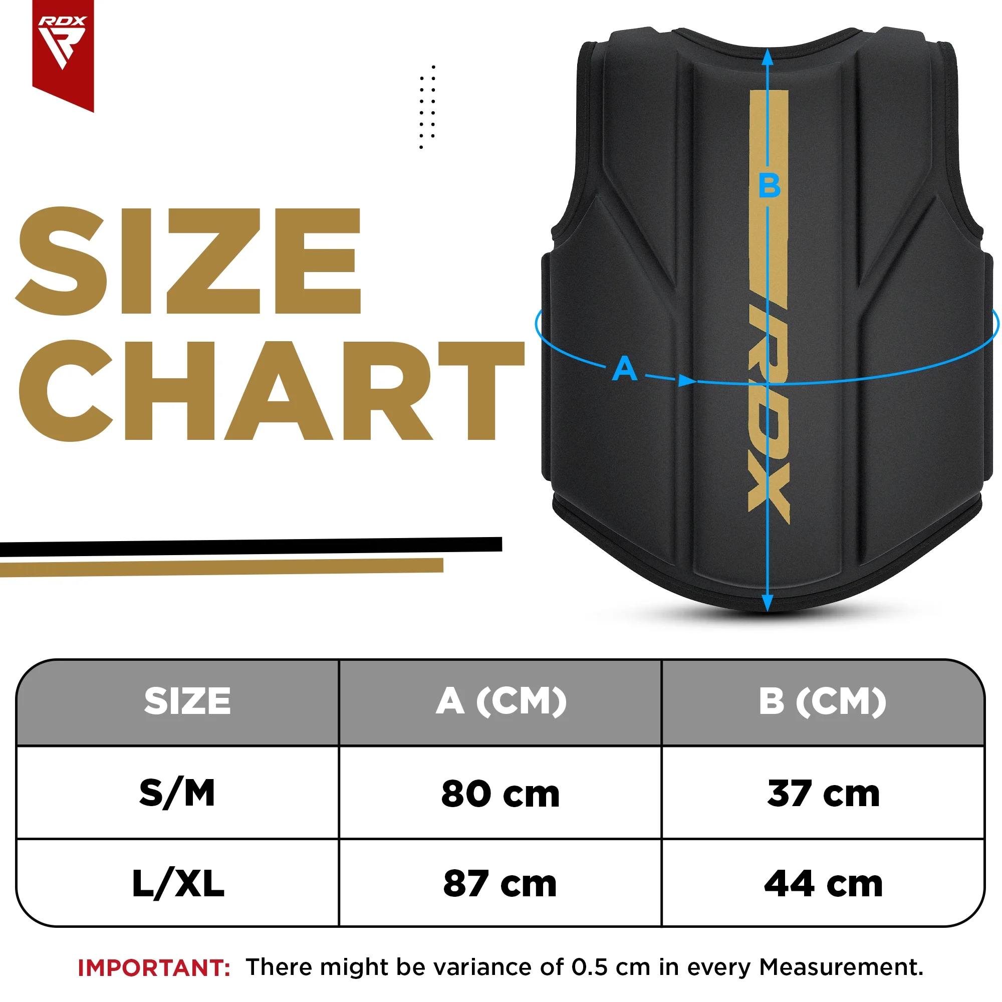 Protector de Pecho RDX F6M Kara CGR-F6M  Dorado  Cuero Kalix Skin  MMA, Boxeo y Artes Marciales