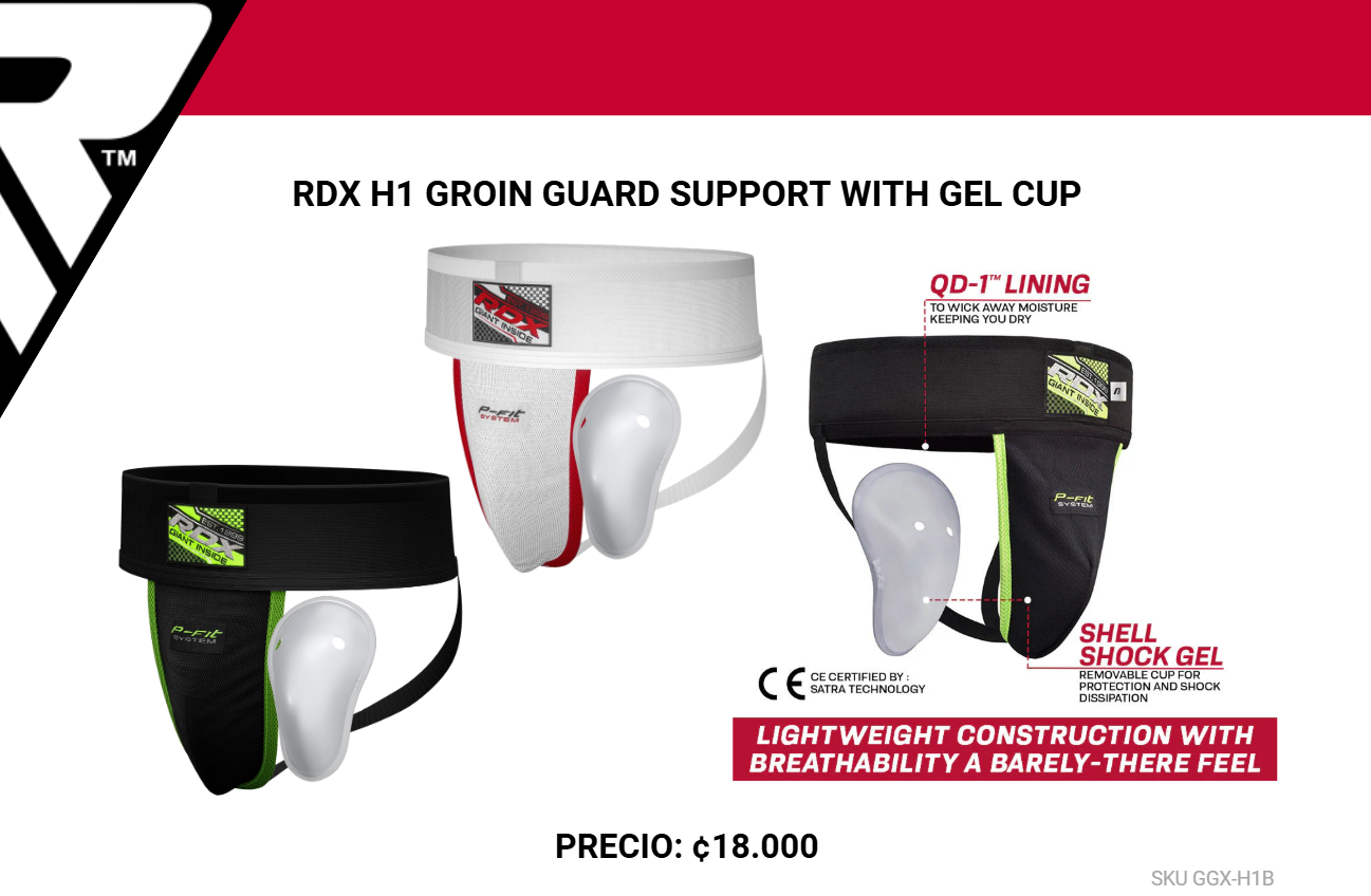 Protector Inguinal RDX H1 y GGX-H1B  Groin Guard Deportivo en Tallas S a XL