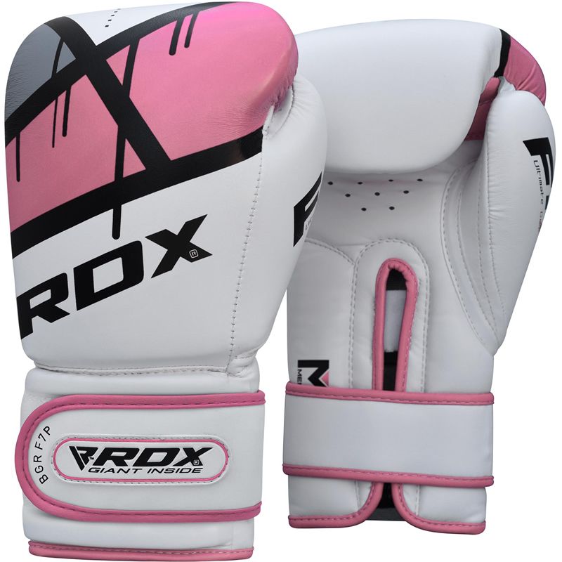 RDX F7 Ego BGR-F7 – Guantes de Boxeo en Negro/Dorado, Blanco/Dorado y Blanco/Rosado  Protección Quadro-Dome™ y Cuero Maya Hide™