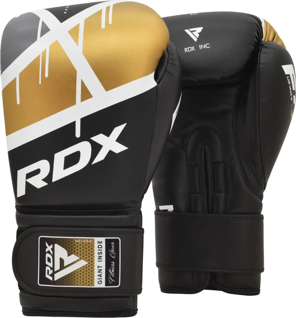 RDX F7 Ego BGR-F7 – Guantes de Boxeo en Negro/Dorado, Blanco/Dorado y Blanco/Rosado  Protección Quadro-Dome™ y Cuero Maya Hide™