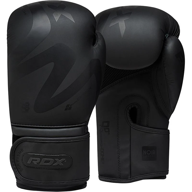 RDX F15 Noir BGR-F15 – Guantes de Boxeo en Tallas 10oz, 12oz, 14oz, 16oz  Cuero ConvEX™, Quadro-Dome™, Cierre Quick-EZ™