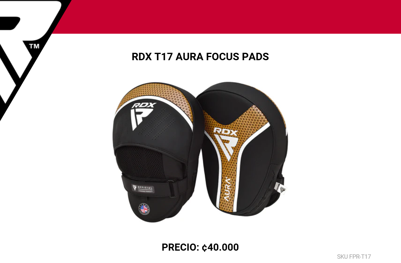 Aura Plus Focus Mitts RDX FPR-T17  – Manoplas Curvas con Kalix Skin™ para Entrenamiento de Boxeo y MMA