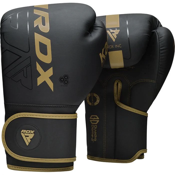RDX F6 Kara BGR-F6 – Guantes de Boxeo en Blanco, Rojo, Negro y Dorado  Cuero Maya Hide™, Max-Shock™ y Cierre Quick-EZ™  Tallas de 12oz a 16oz