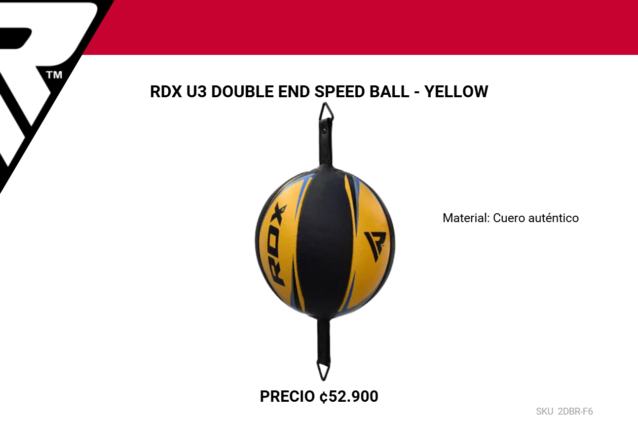 RDX U3 Pera Doble – Pera de Boxeo Profesional en Cuero de Vaca con Cuerdas Ajustables