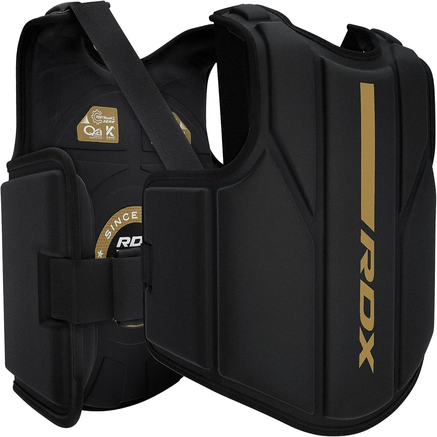 Protector de Pecho RDX F6M Kara CGR-F6M  Dorado  Cuero Kalix Skin  MMA, Boxeo y Artes Marciales
