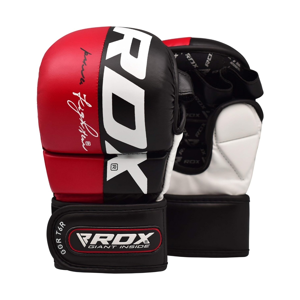 RDX T6 Guantes MMA GGR-T6 – Guantes de Entrenamiento con Palma Abierta y Protección Gel Shell Shock™