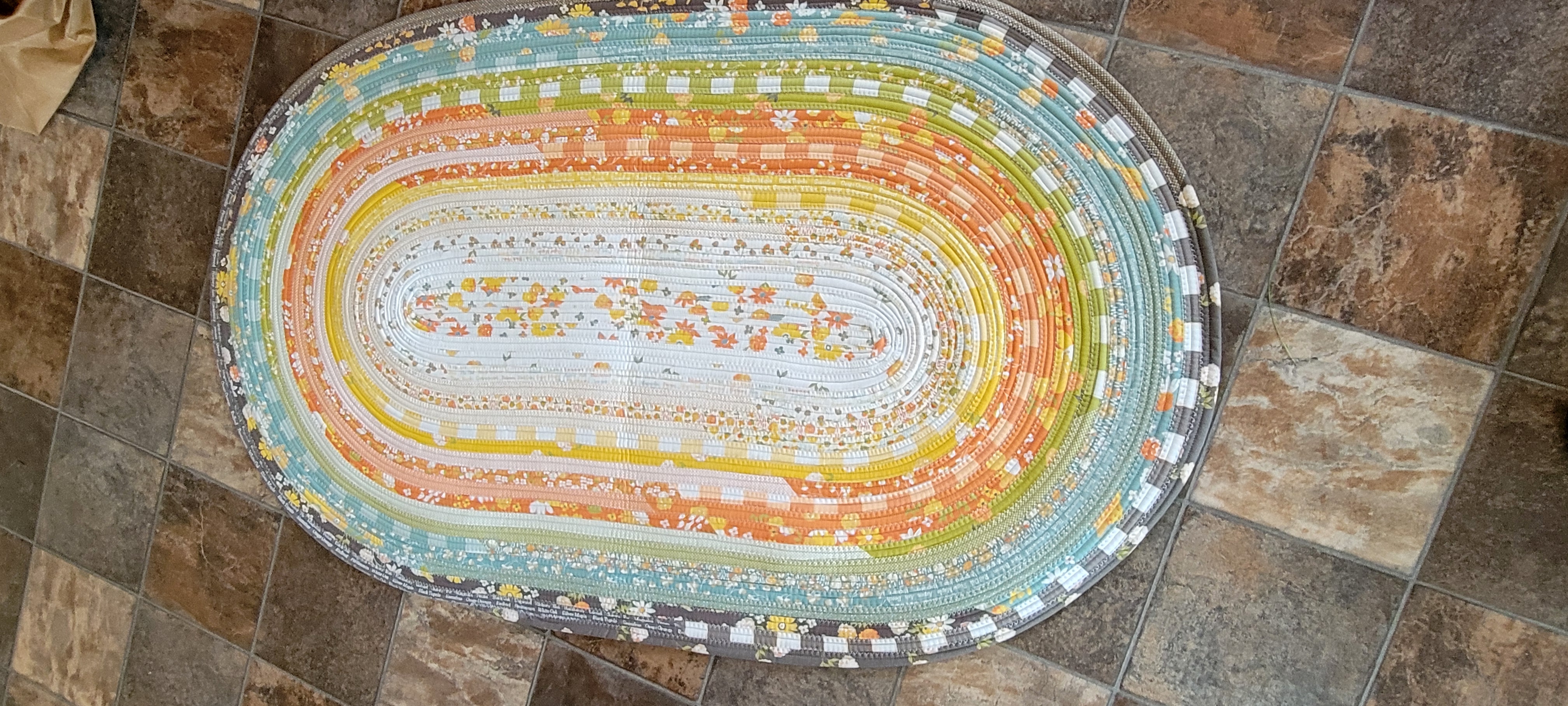 Colorful Quilted Oval Rug JRR Cozy Up