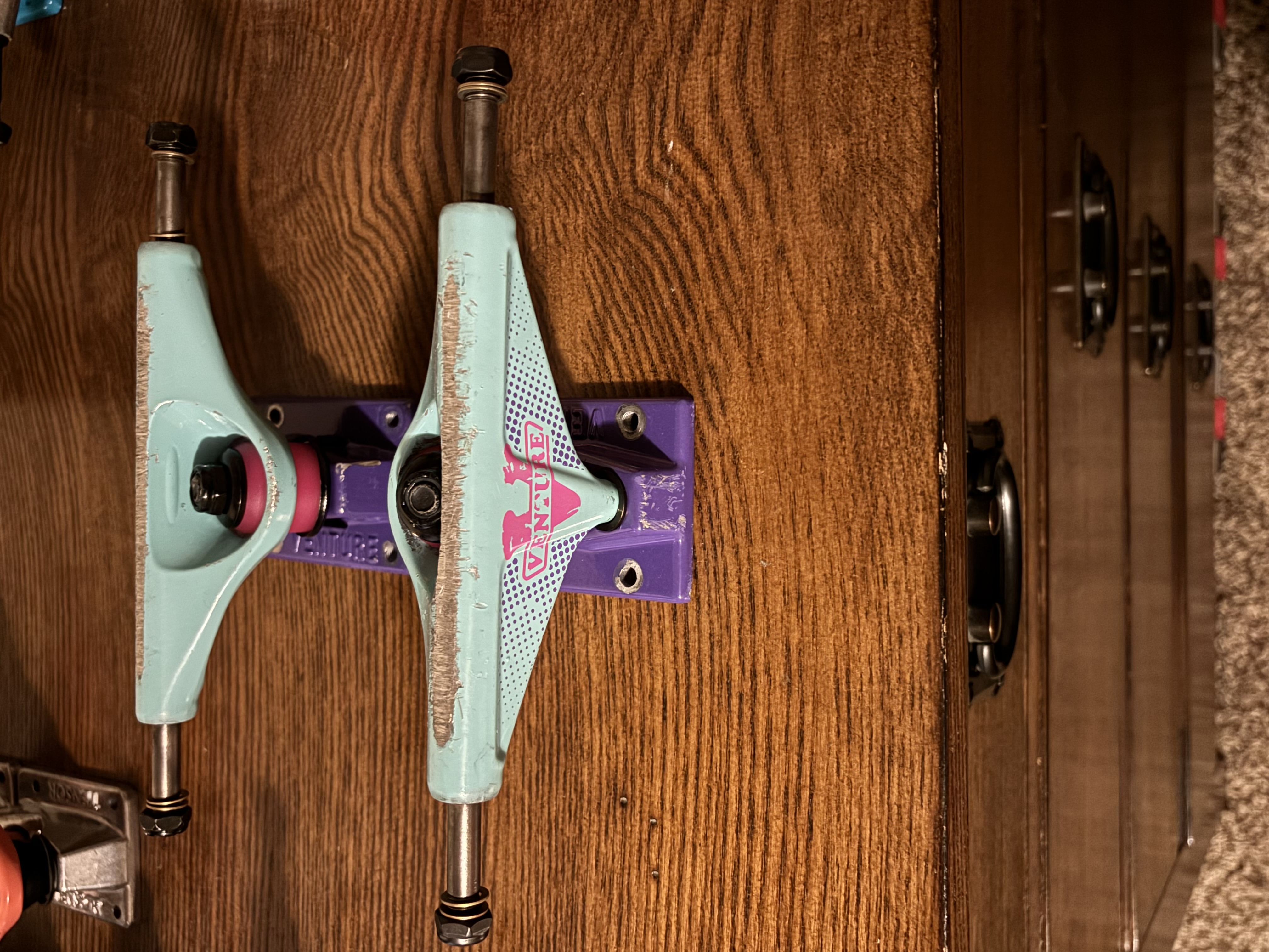 Venture 8" Wide Trucks Teal & Purple