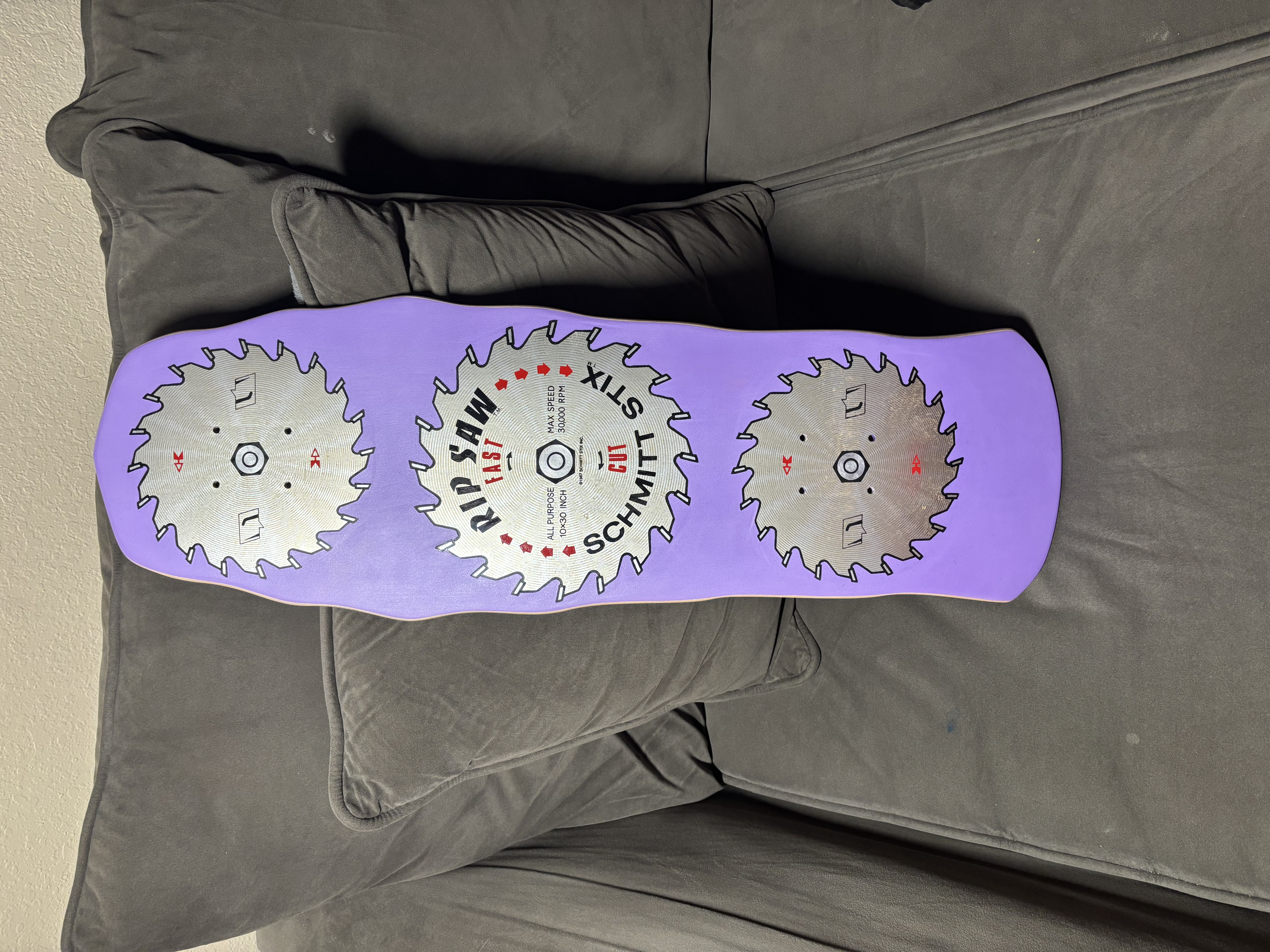 Custom Schmitt Stix Rip Saw Reissue Deck With Custom Grip