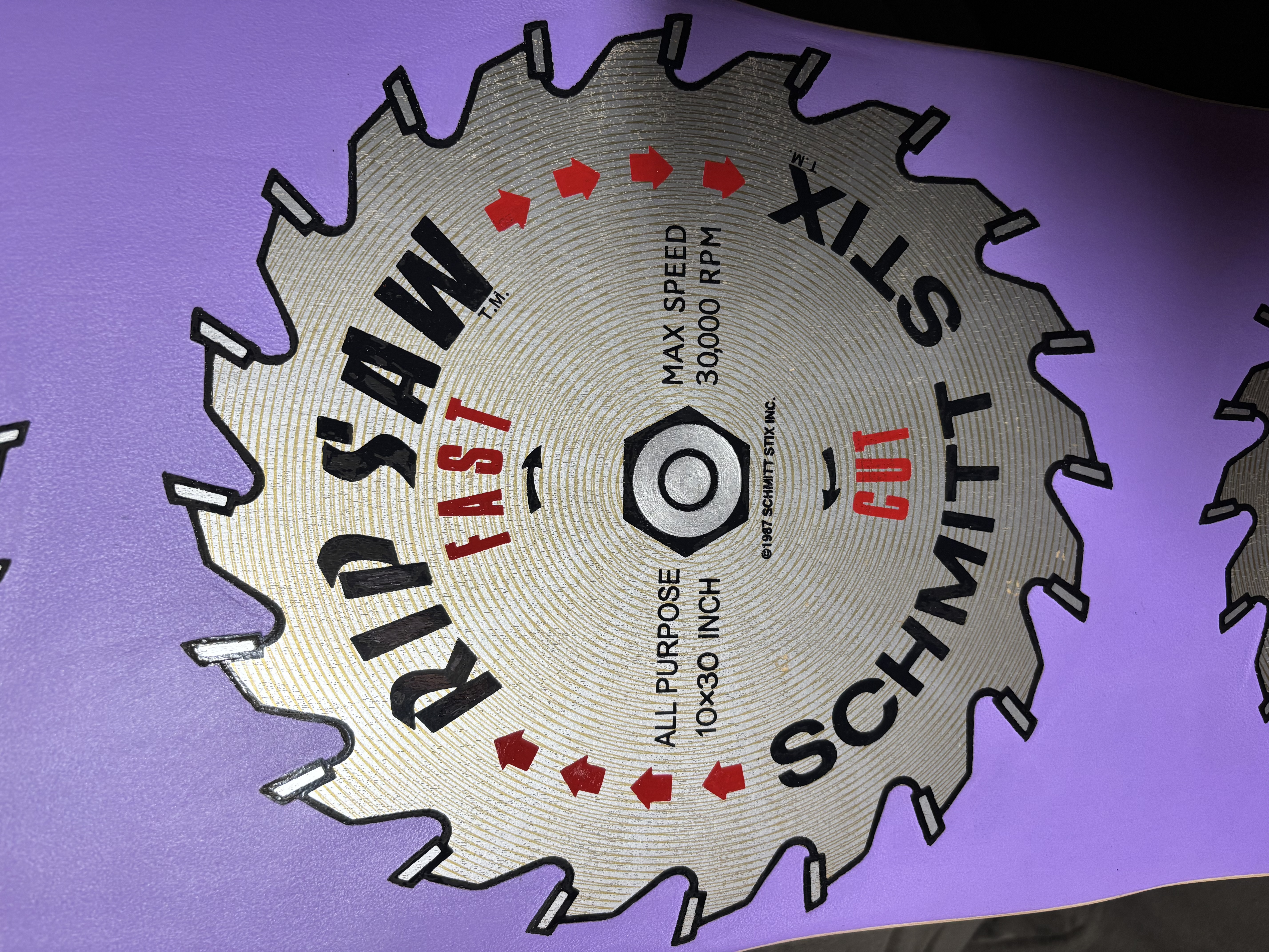 Custom Schmitt Stix Rip Saw Reissue Deck With Custom Grip