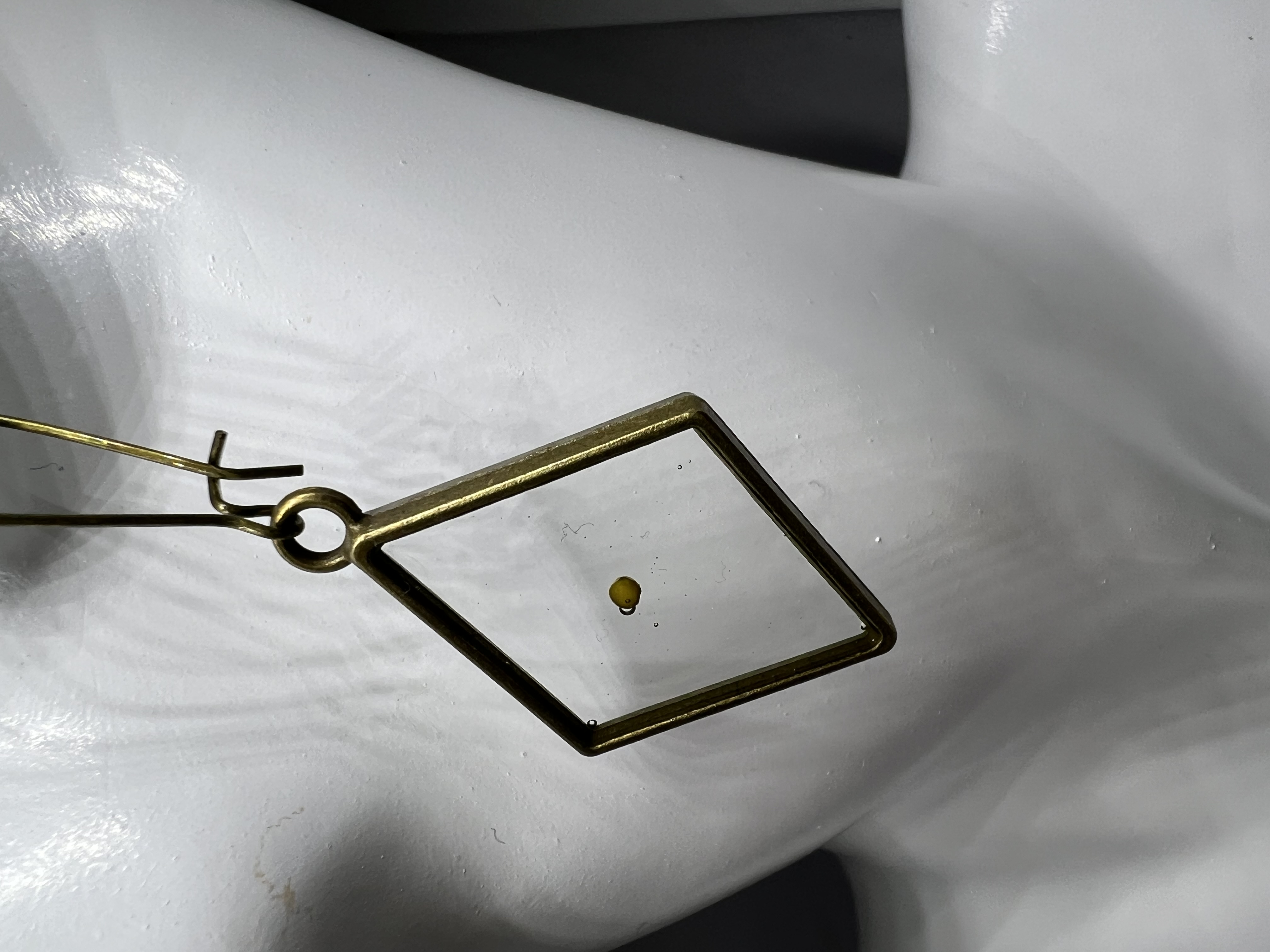 Geometric Brass Frame Earring