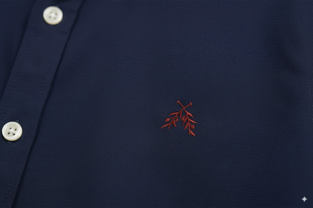 Camisa clásica de lino azul marino