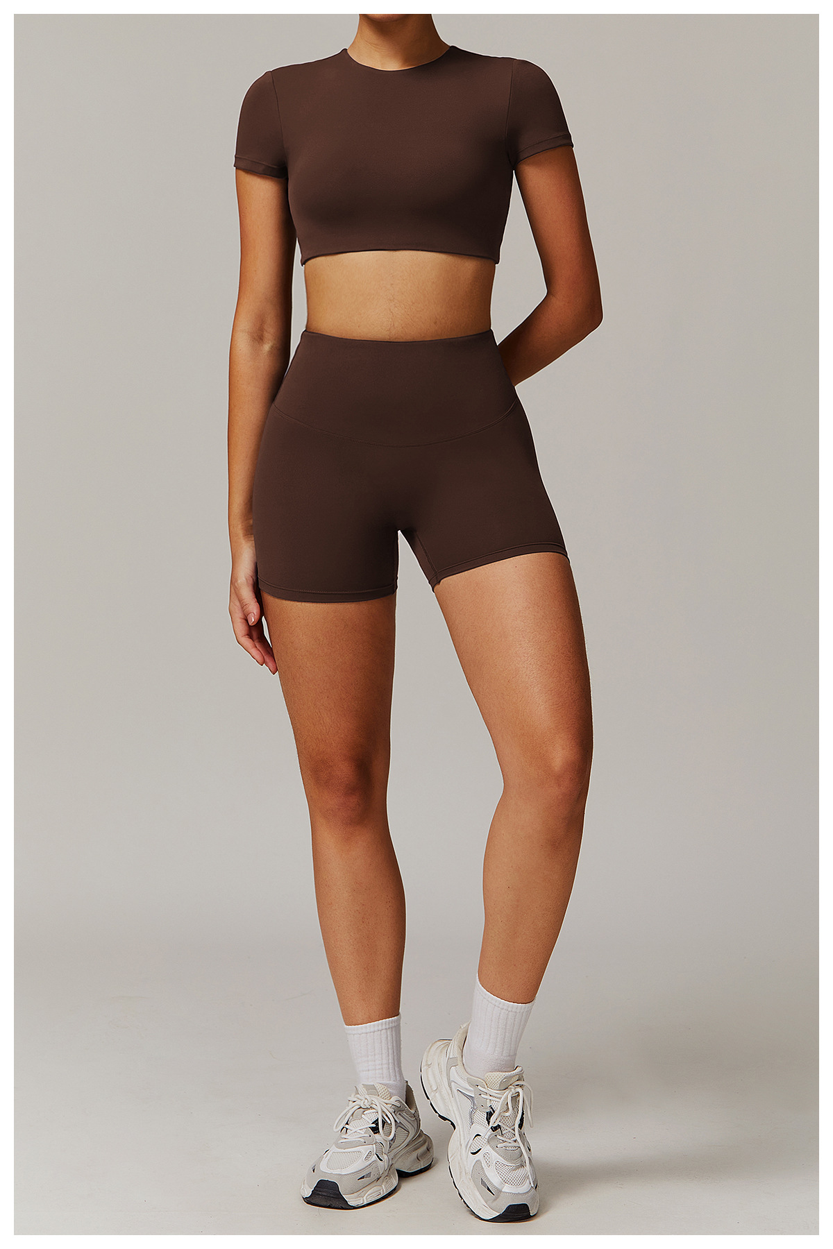 Women's Short - Sleeve Crop Top & Shorts Set
