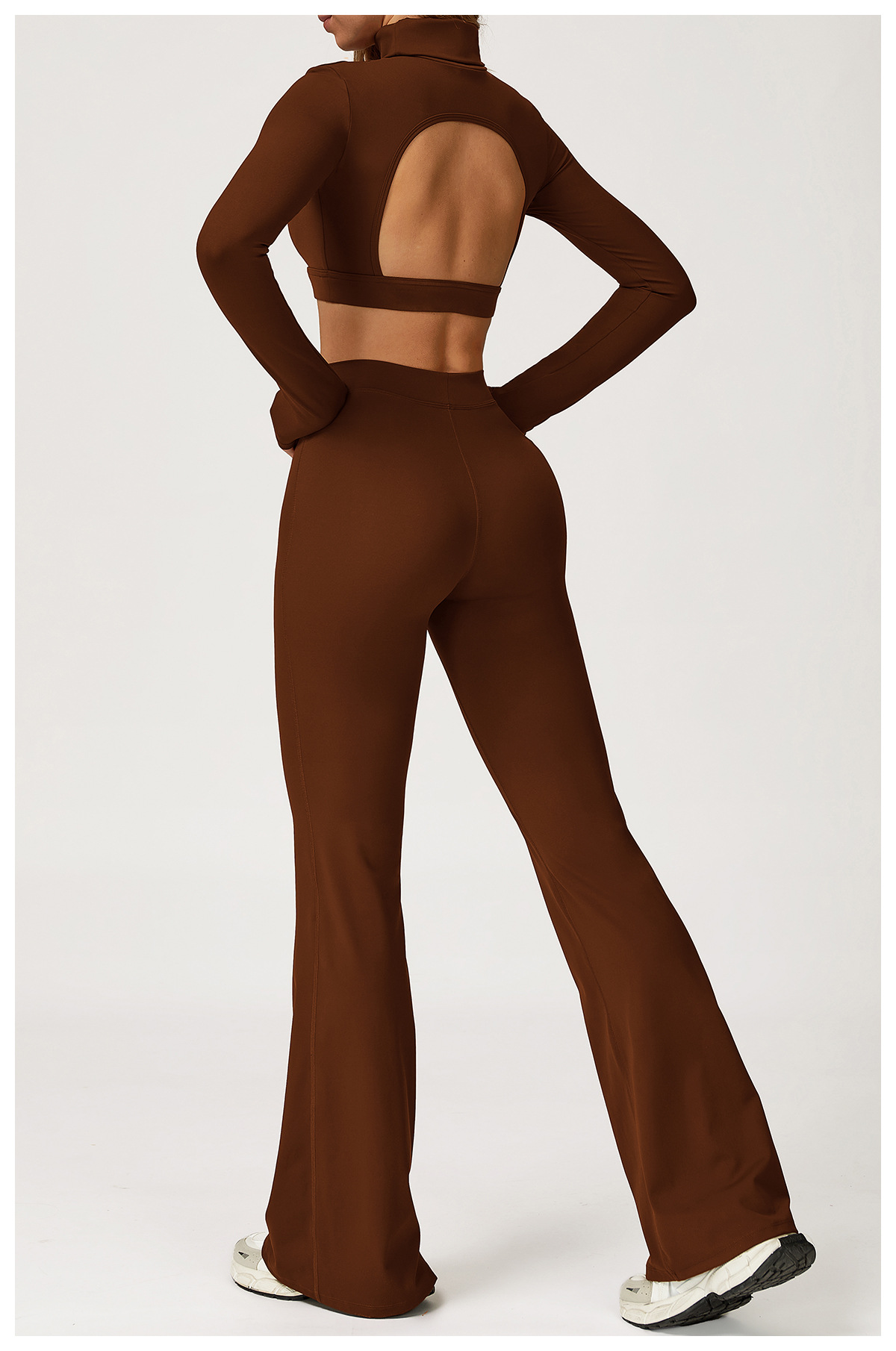 Turtleneck Long - Sleeve Top and Flare Pants Set