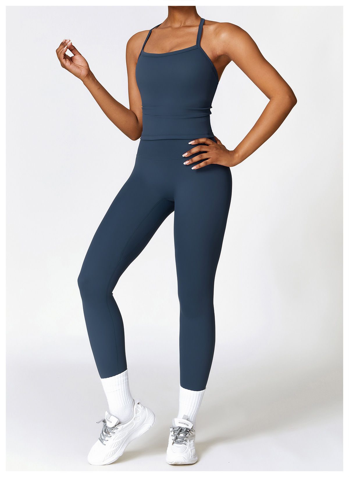 Criss - Cross Back Yoga Tank Top and Leggings Set
