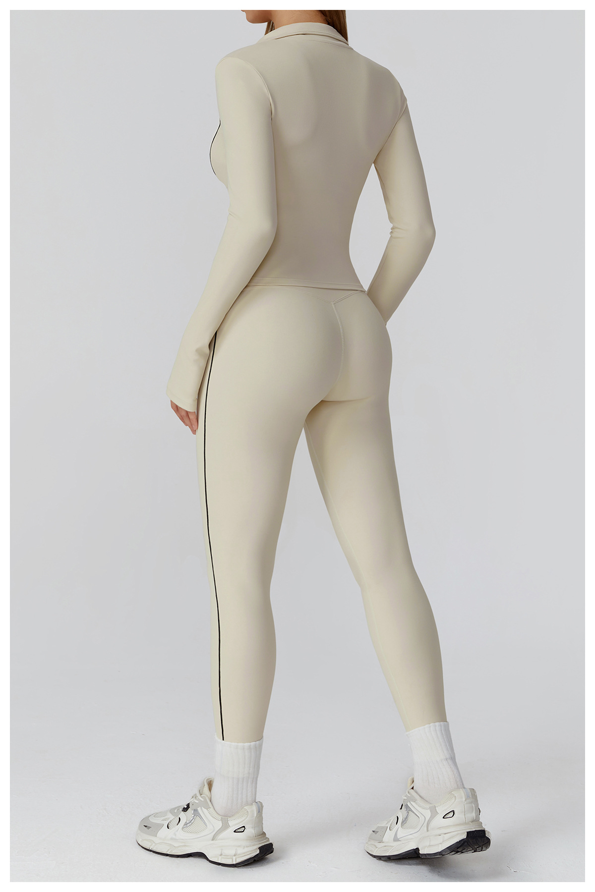 Contrast Brushed Yoga Zip - Up Jacket