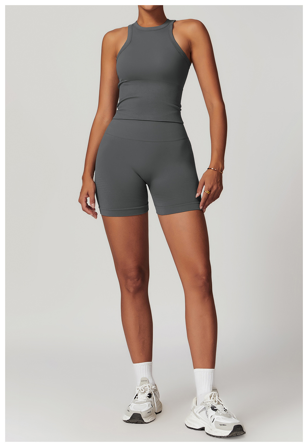 Seamless Knit Tank & Shorts Yoga Set