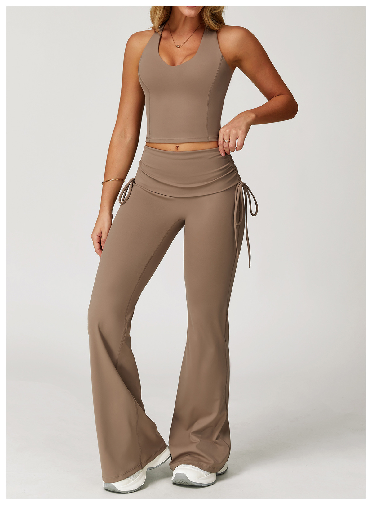 Fold - Over High - Waist Flare Yoga Pants