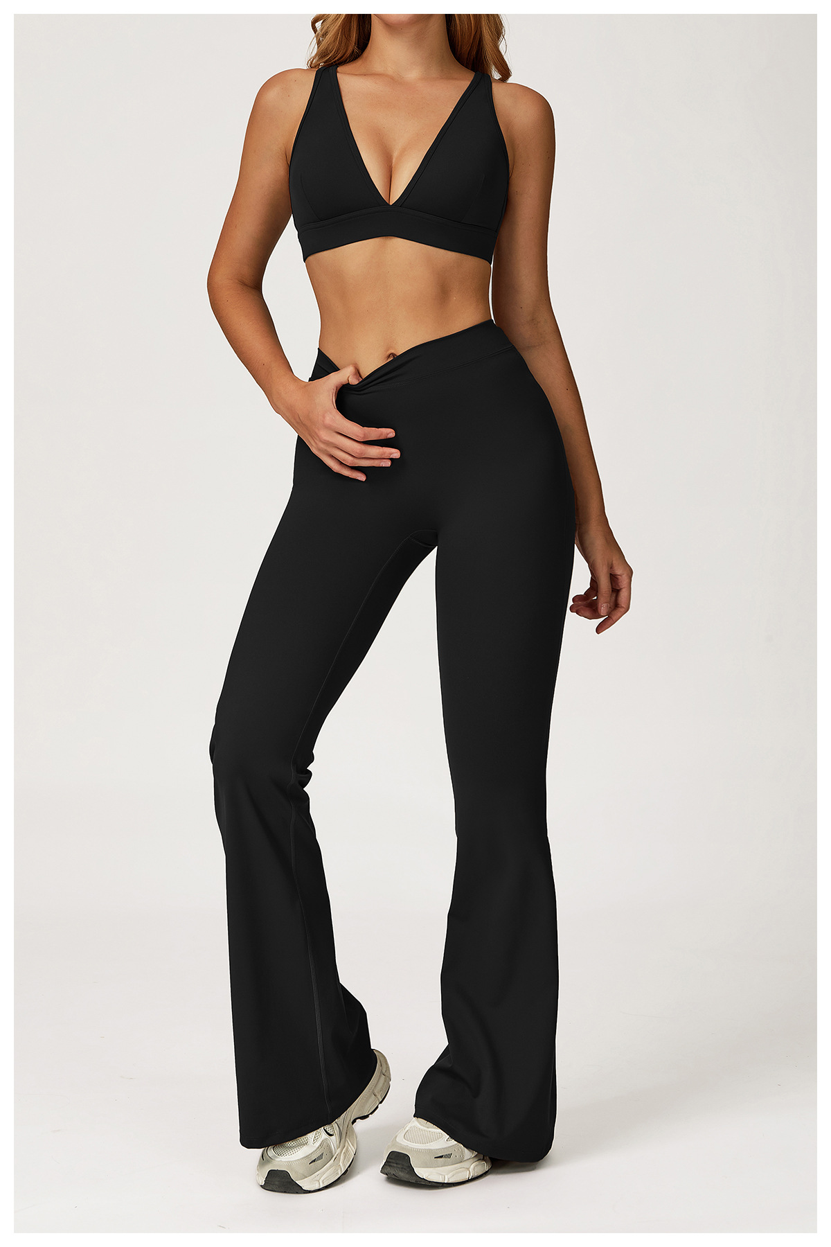 Sports Bra and Flare Pants Set
