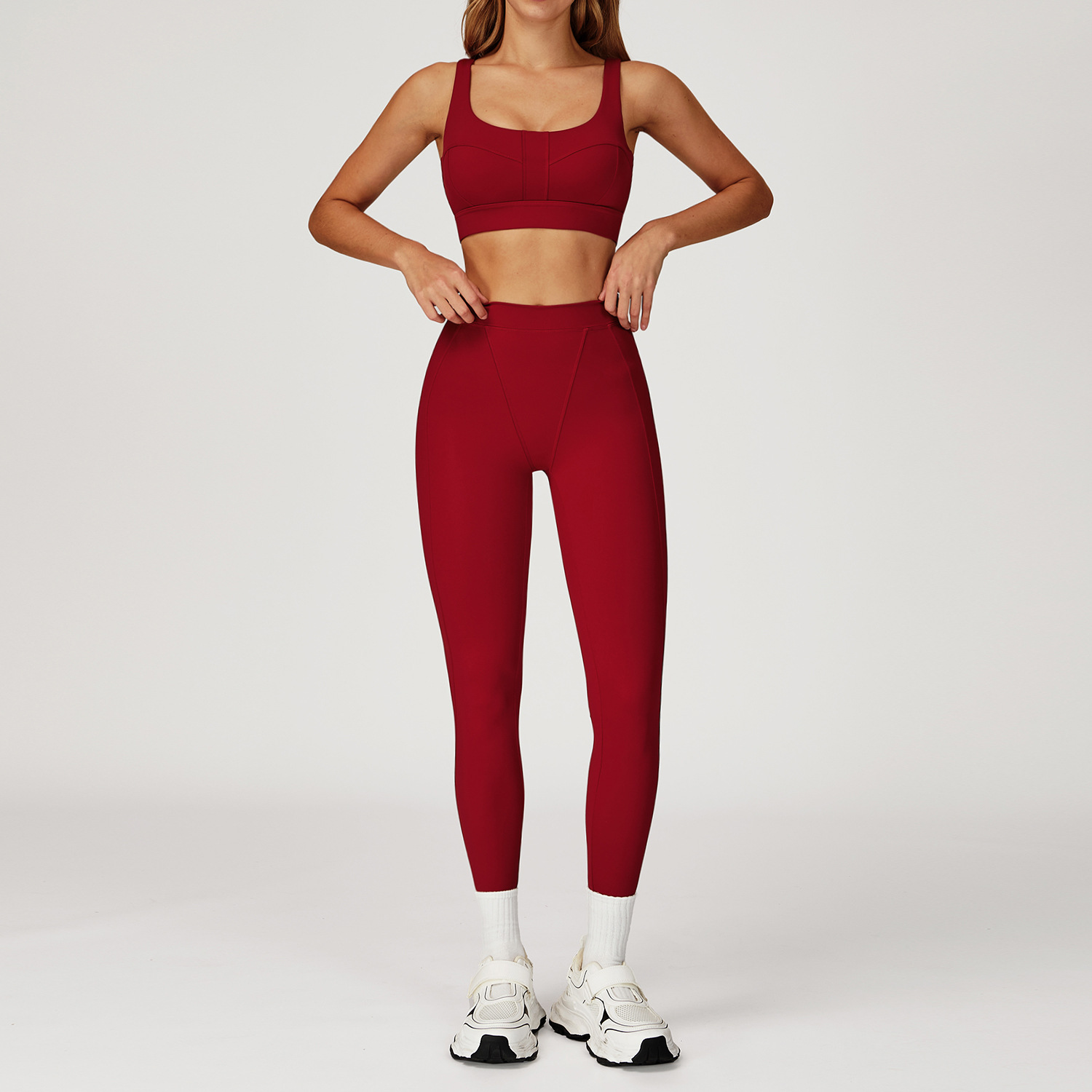 Sculpting Yoga Set with Sports Bra & Leggings