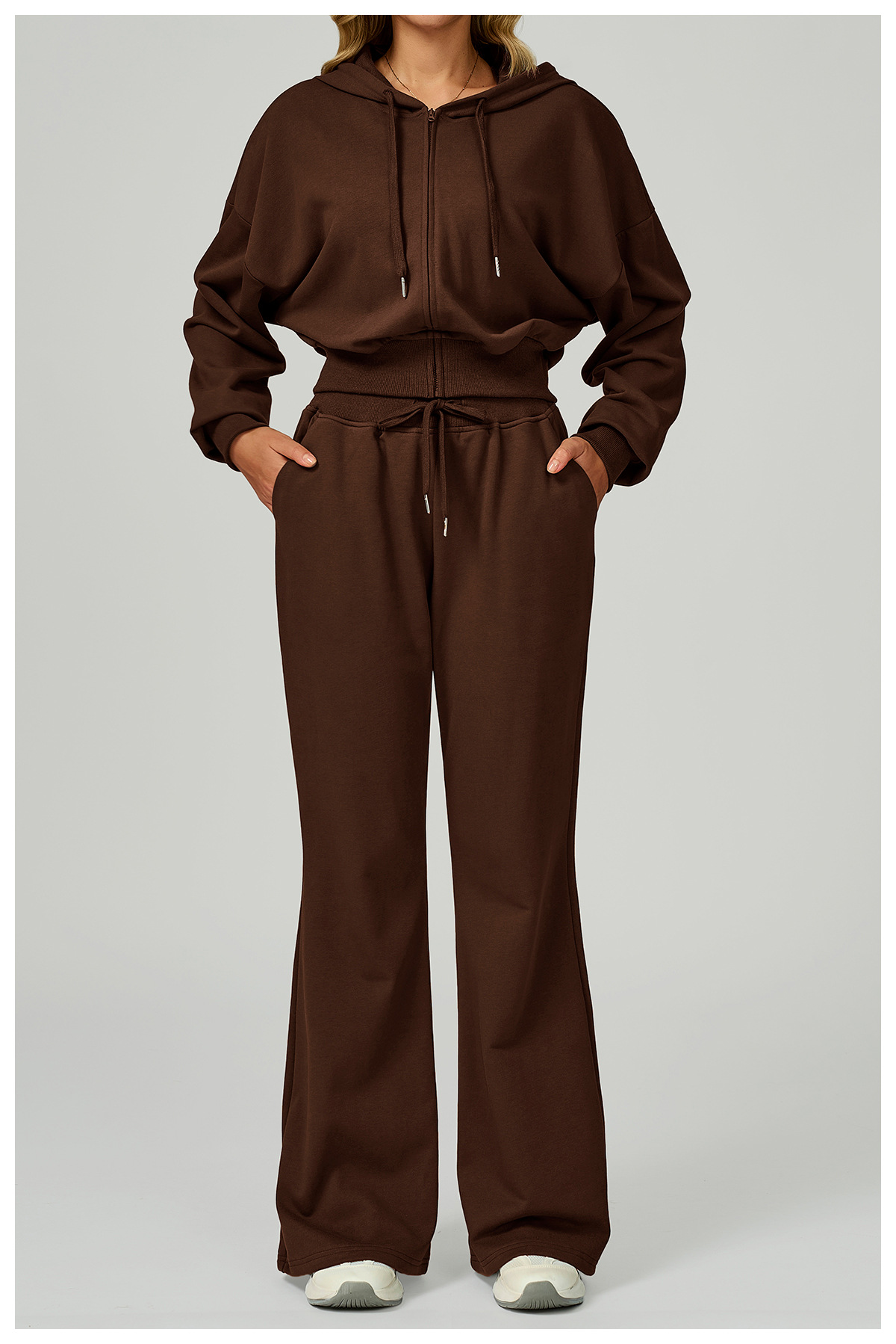 High - Waist Drawstring Flare Sports Pants