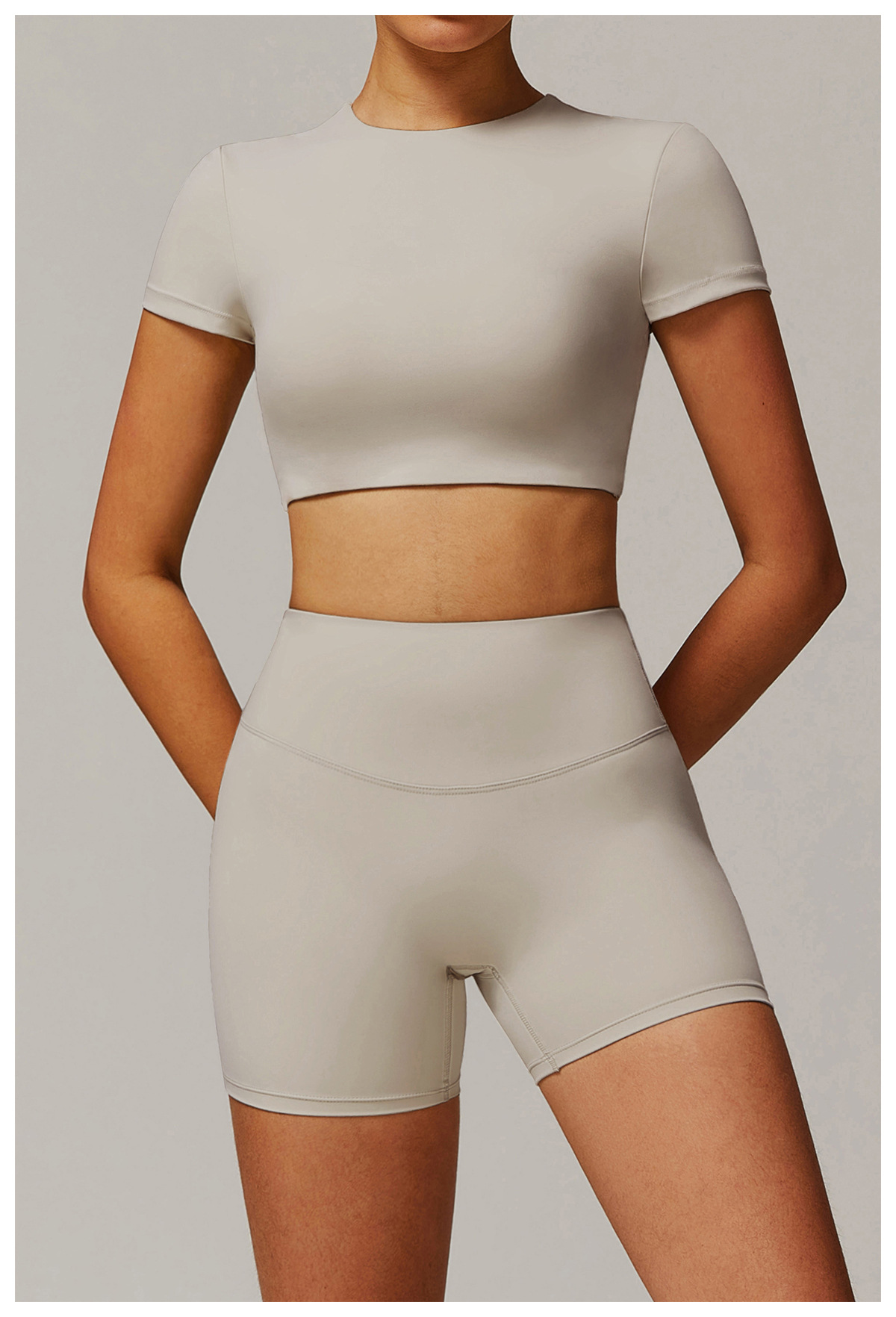 Quick - Dry Cutout Back Yoga Short - Sleeve Top