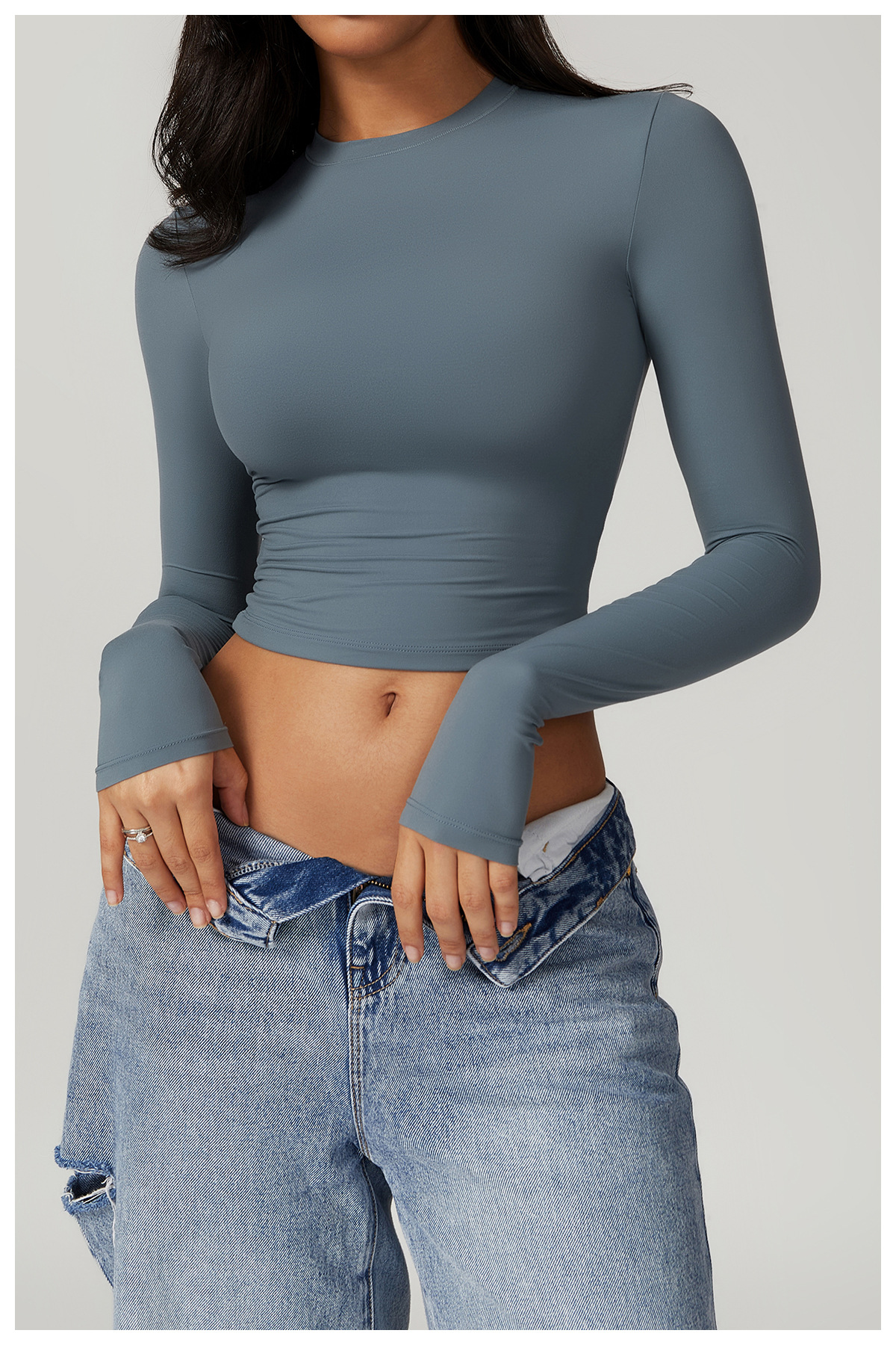 Slim Fit Long - Sleeve Yoga Top