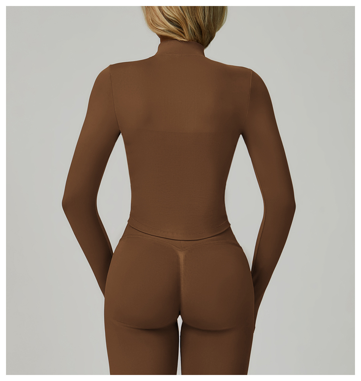 Stand - Collar Zip - Up Yoga Jacket